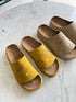 Kitty Print Open Toe Slide On